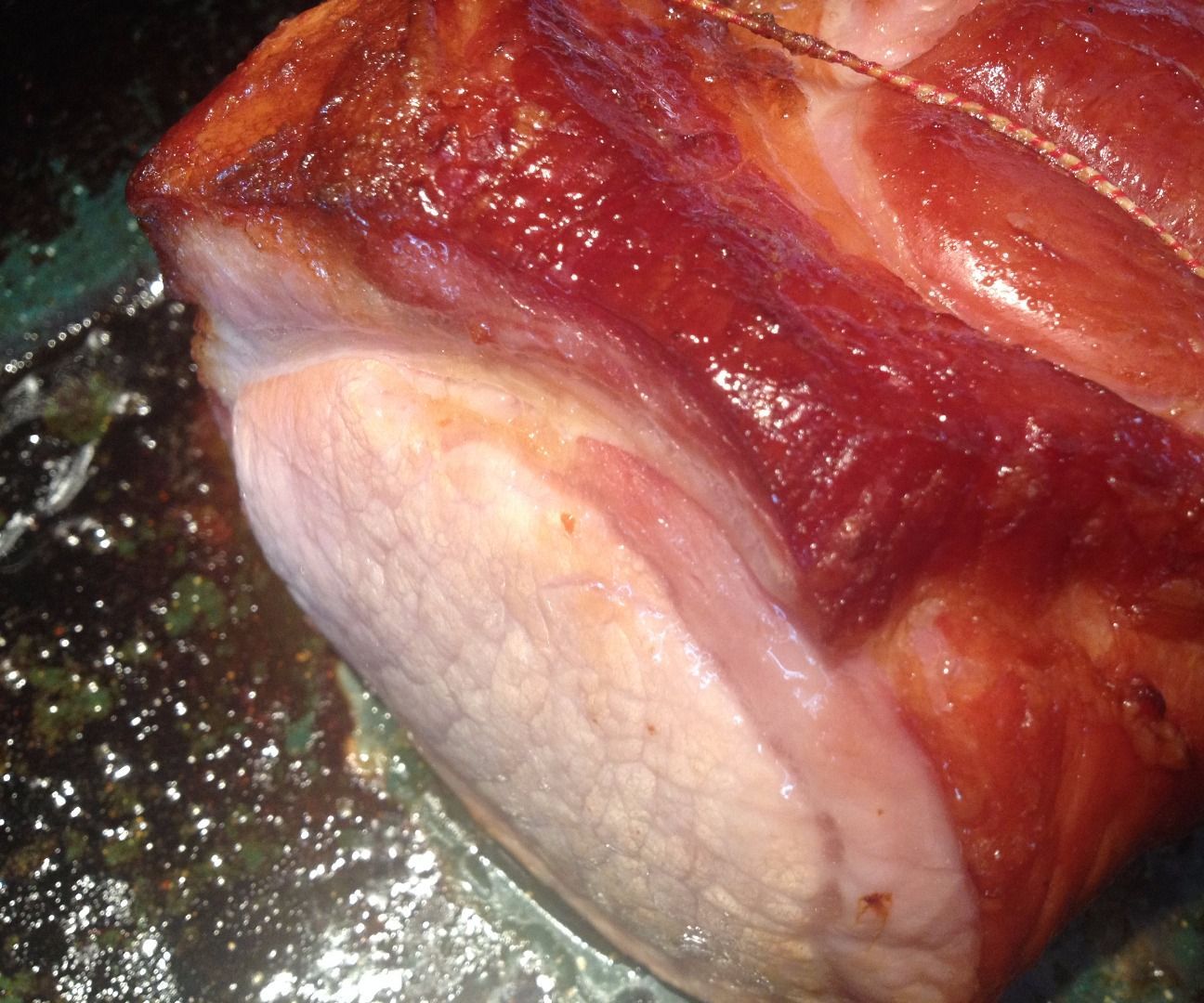 Sticky Kassler and Potato Cakes