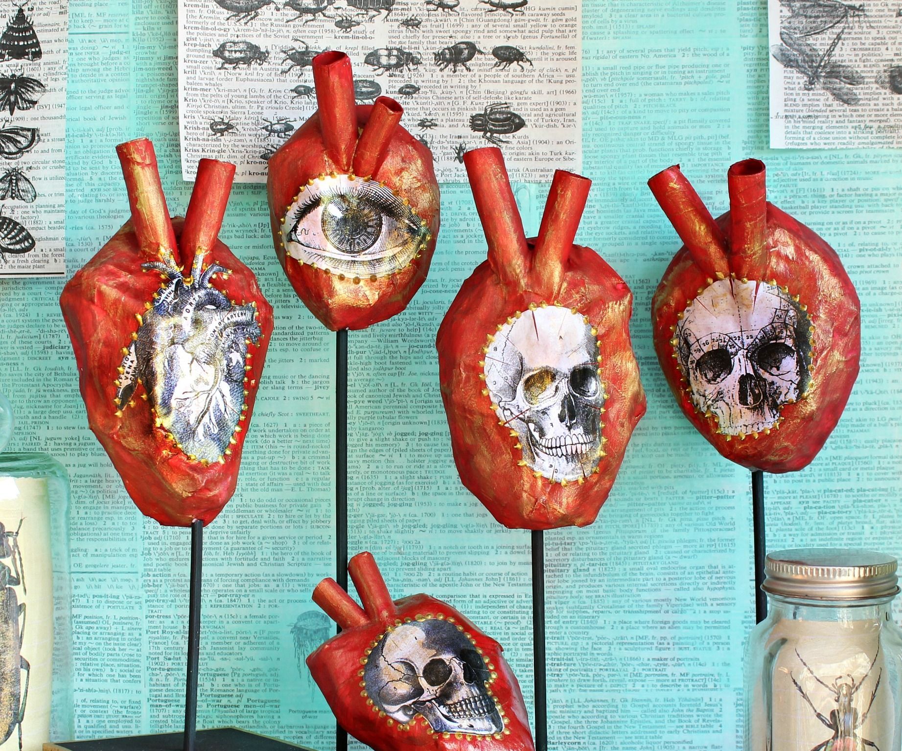 Paper Mâchê Anatomical Hearts