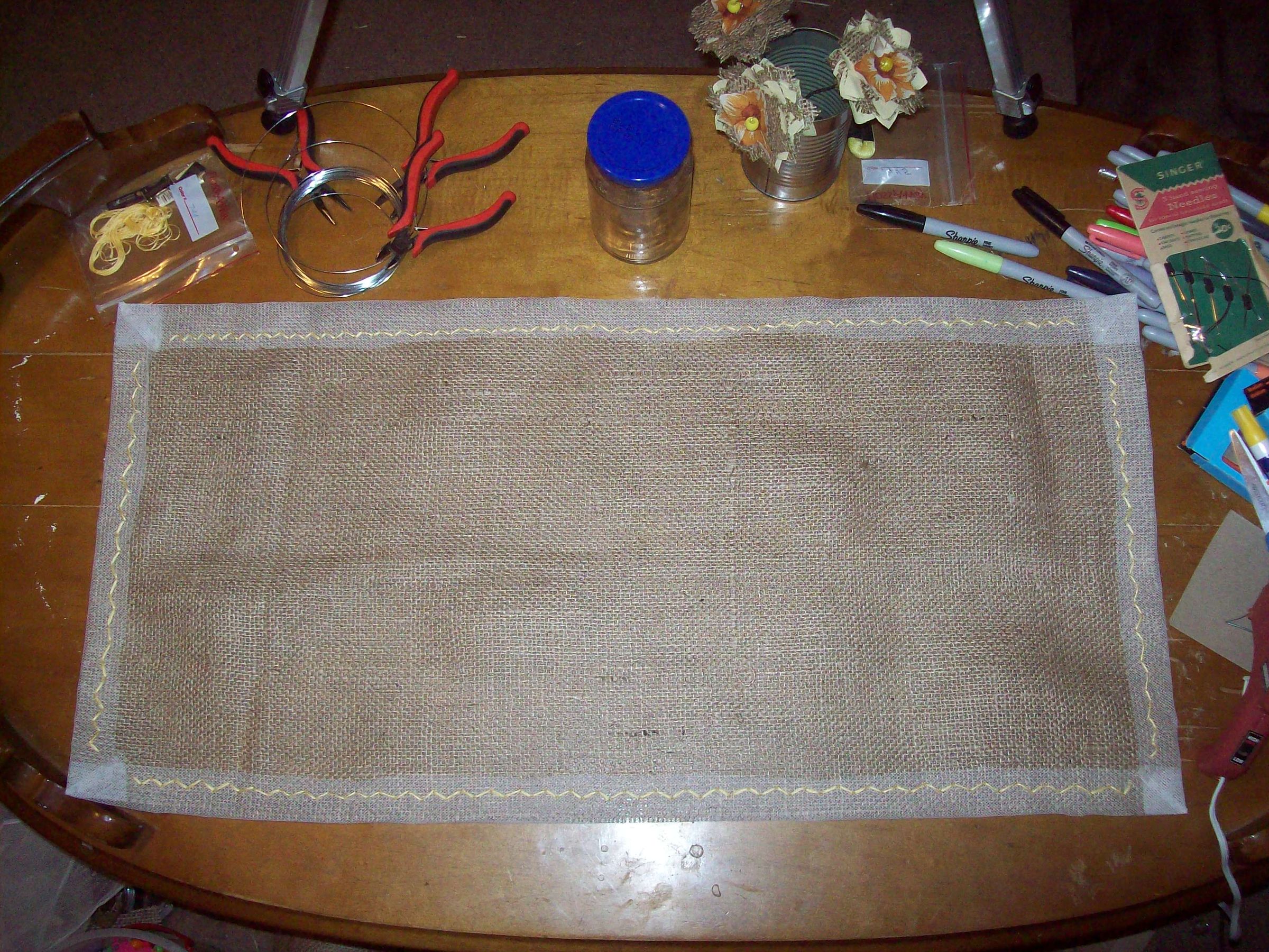 Small DIY Burlap Tablecloth