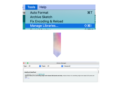 Download the NeoPixel Library