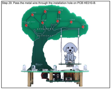 Pass the Metal Wire Through the Installation Hole on PCB HE010-B.