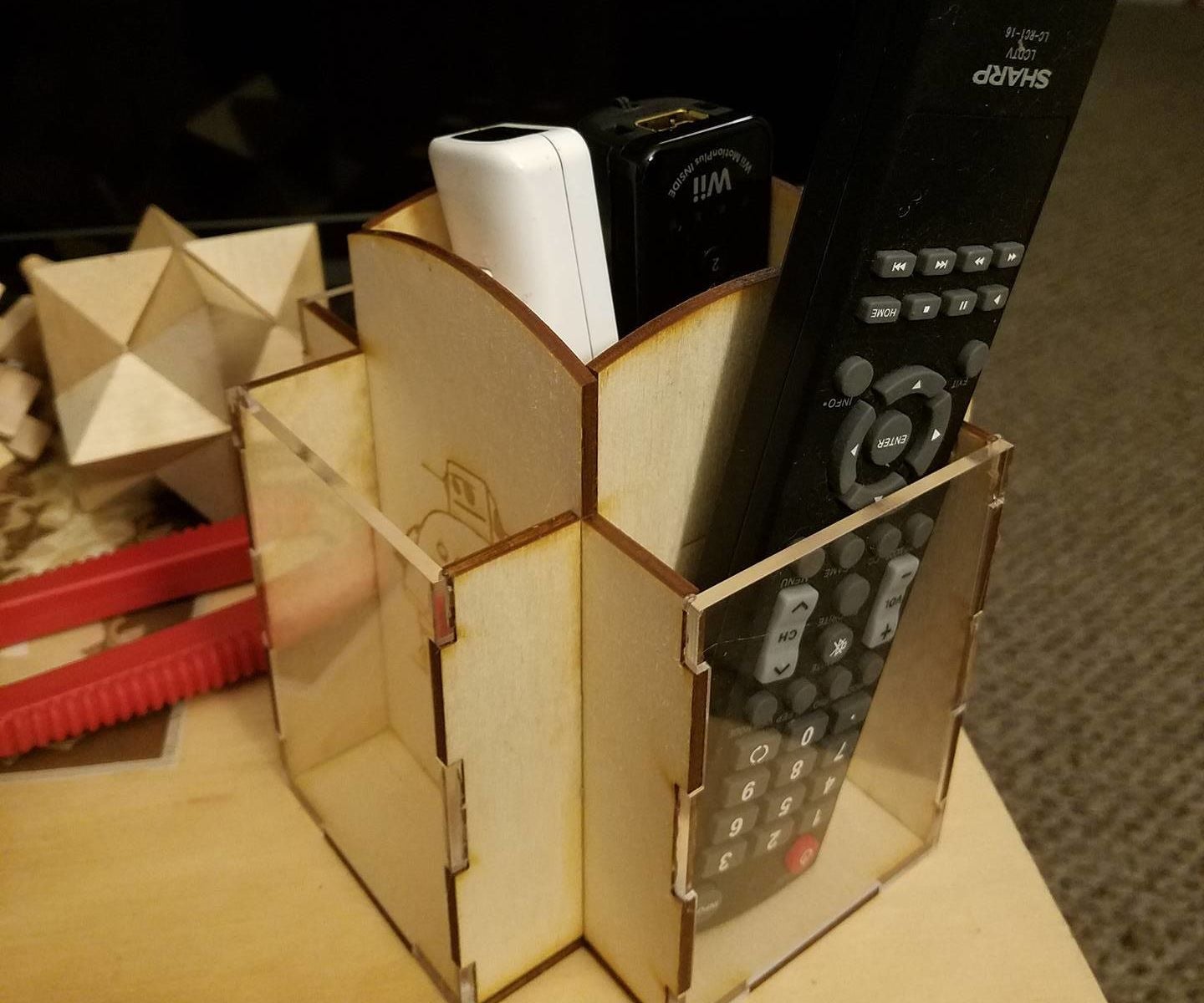 Laser Cut Remote Caddy 3 Steps Instructables
