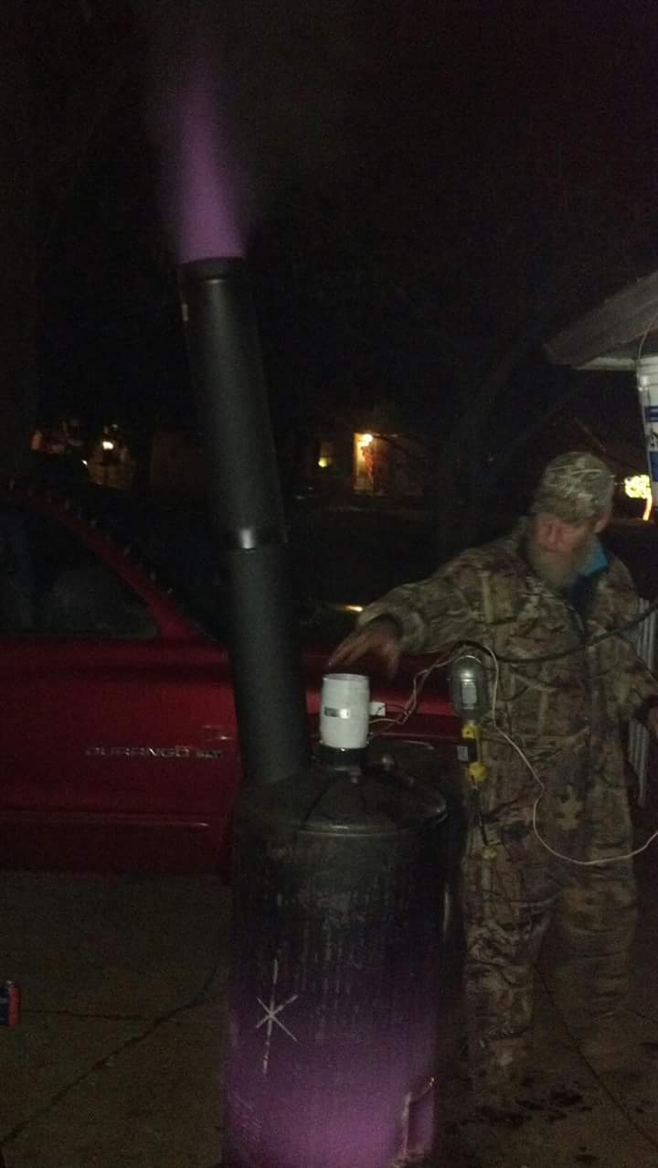 Drip Fed Oil Burning Heater / Wood Heater