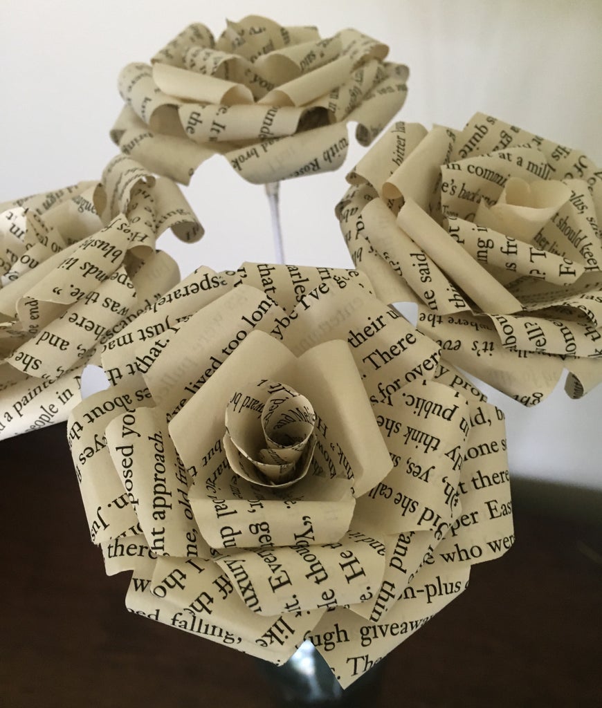 Book Page Roses