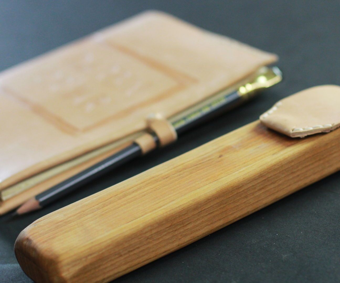 Wood & Leather Pencil Case