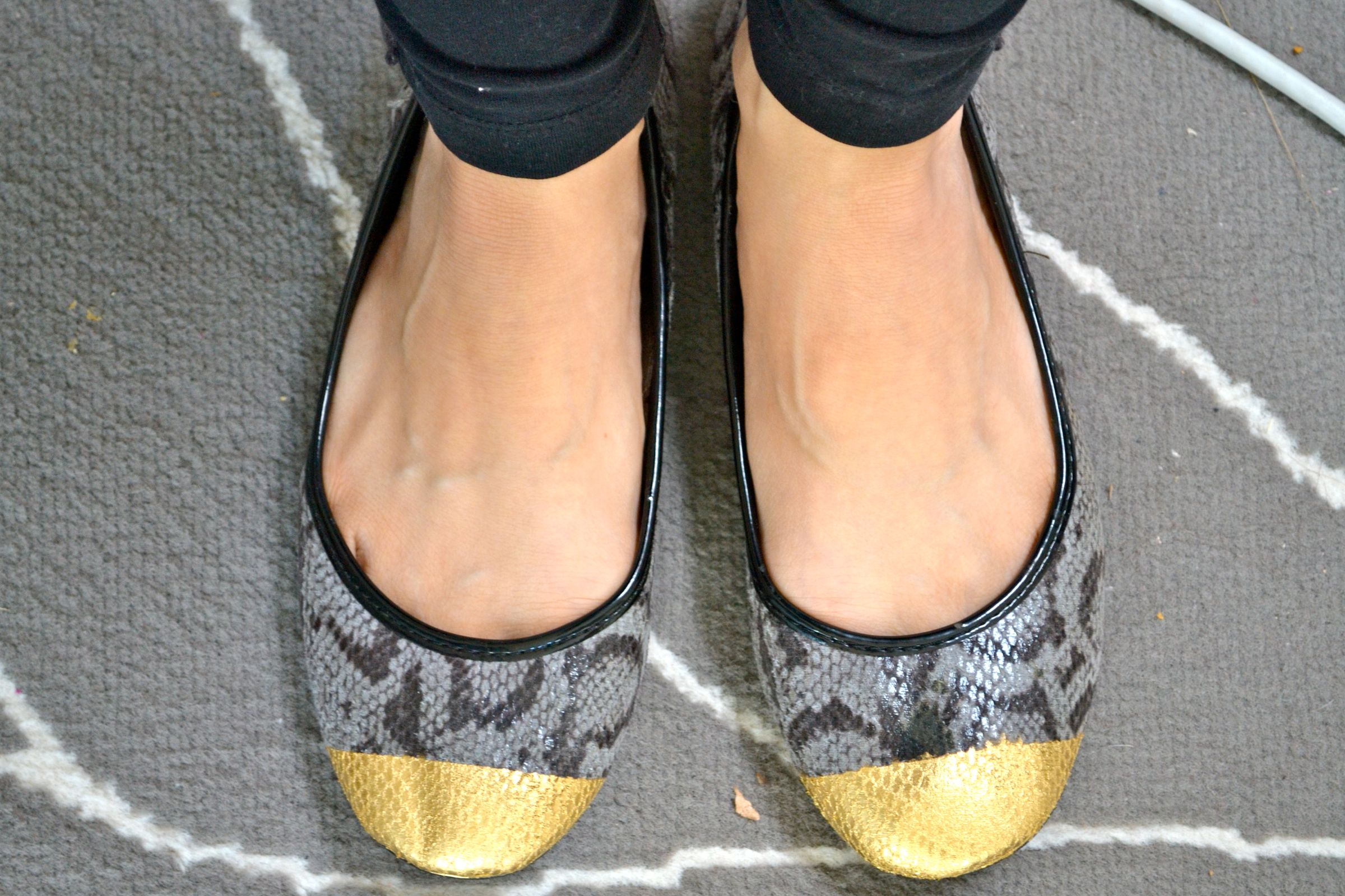 DIY Metal-capped Ballet Flats