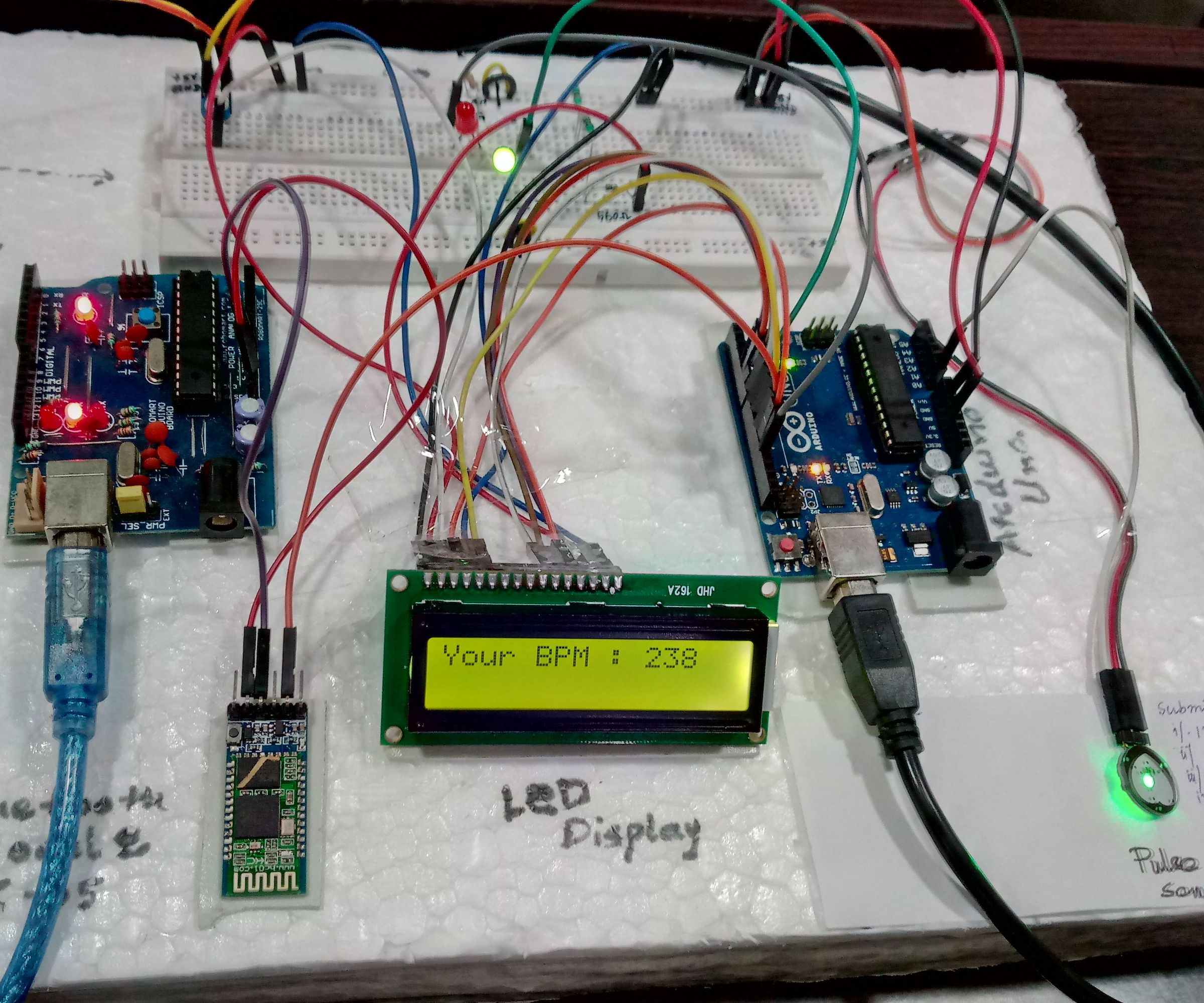 Receive Pulse Sensor Data in Android Phone With Heart Beat Visualizer.