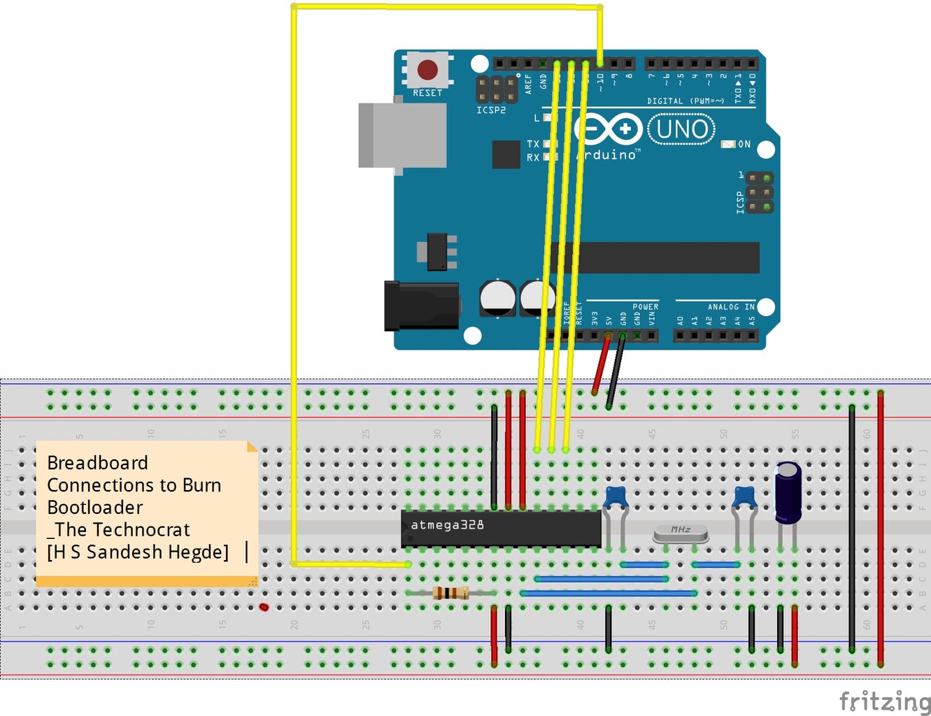 Make Circuit to Burn Boot Loader Onto ATmega 328P-PU