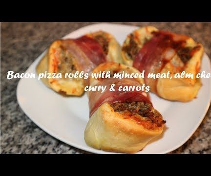Bacon Pizza Rolls With Minced Meat, Alm Cheese, Curry & Carrots Recipe