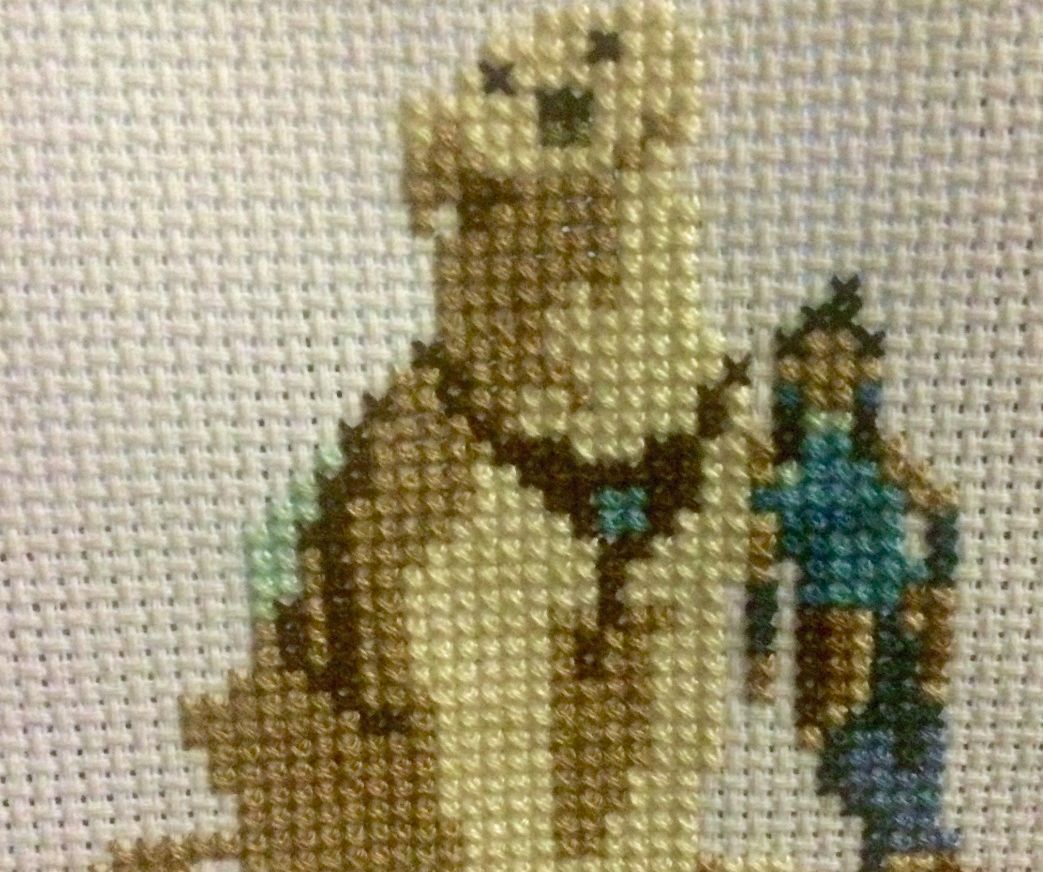 Legend of Korra Cross Stitch: Korra and Naga