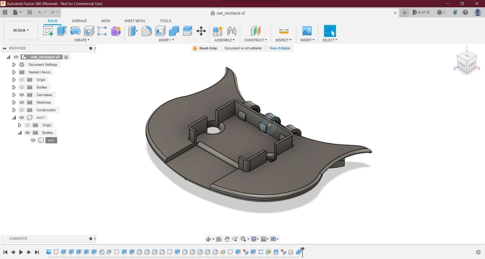 Design Owl Model in Fusion 360