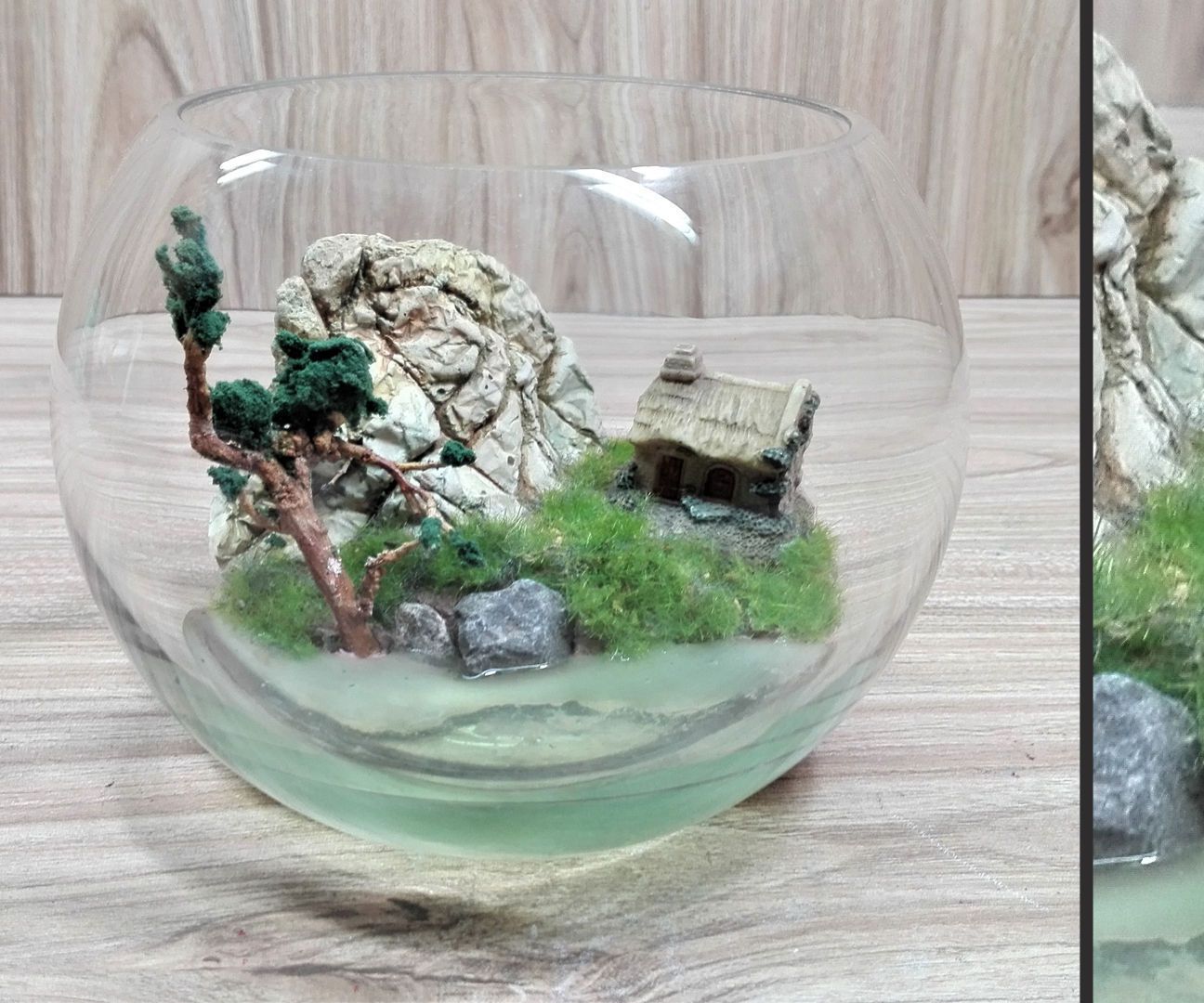 DIY Home Terrarium Diorama With Resin | Mini Realistic Landscape | Alone Tree Diorama