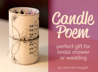 Perfect Gift for Wedding or Bridal Shower - Candle Poem & Candles