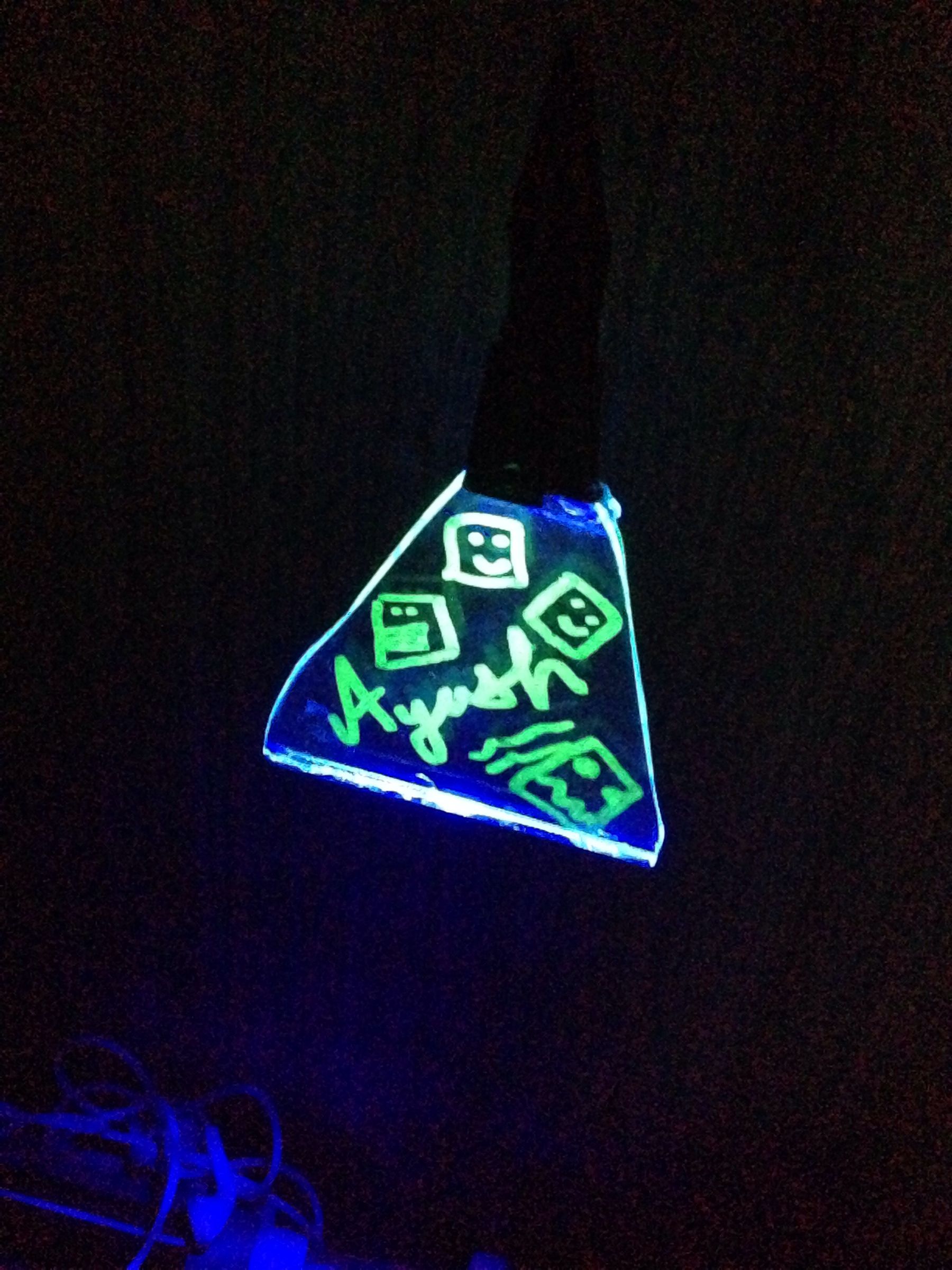 UV Glass Hanging Nightlight/Whiteboard ( From Mobile Charger )