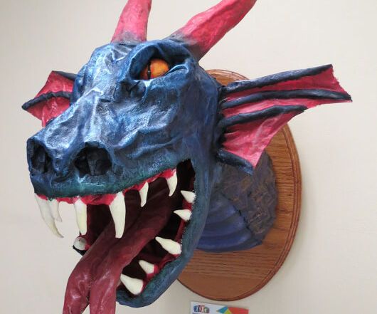 Paper Mache Dragon Trophy