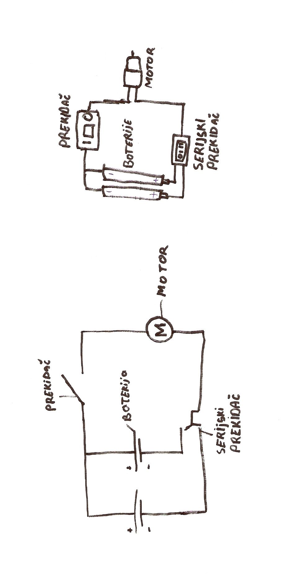 Menjanje brzine motora pomocu serijskog prekidaca.