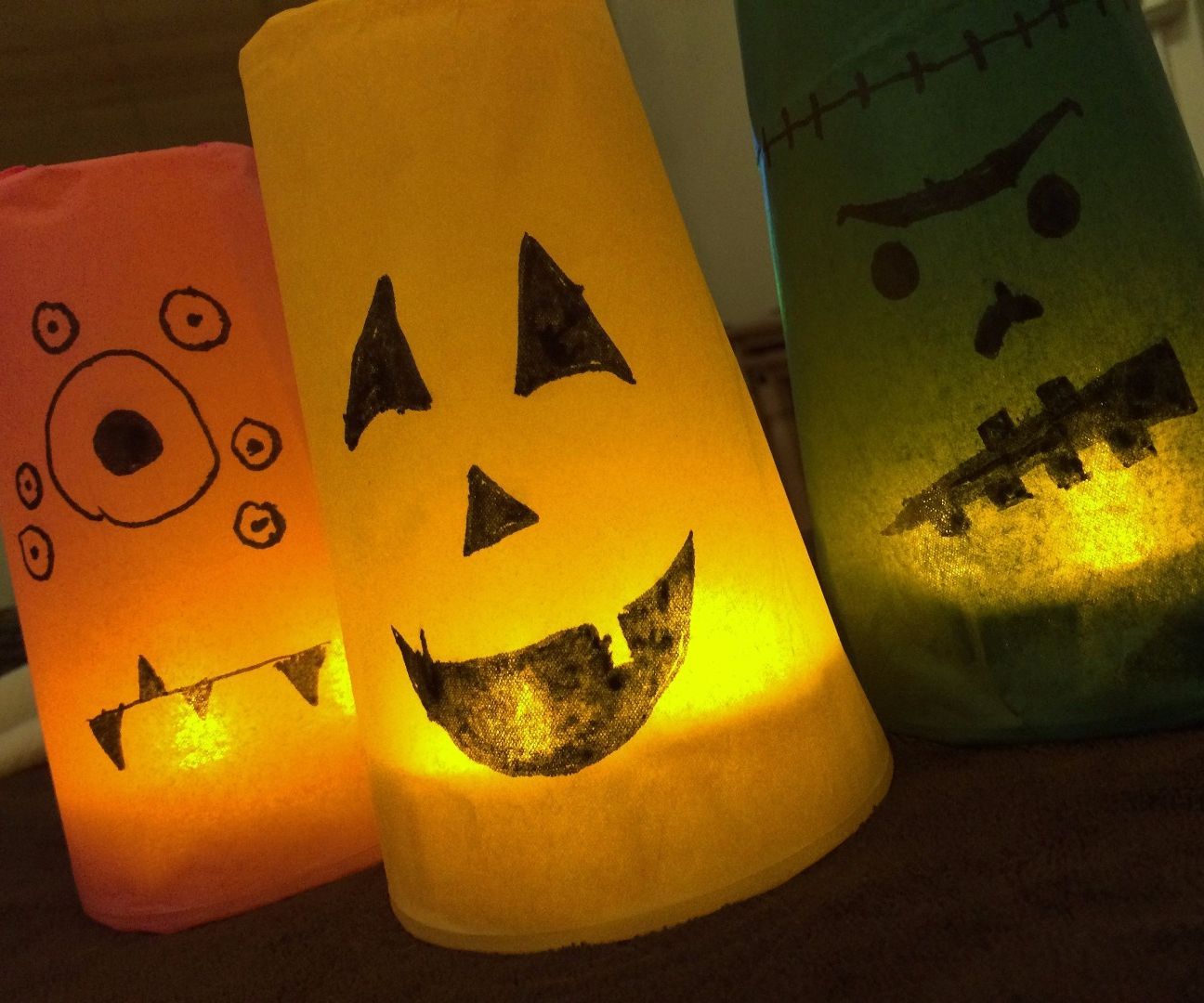 Halloween Monster Cup Lanterns