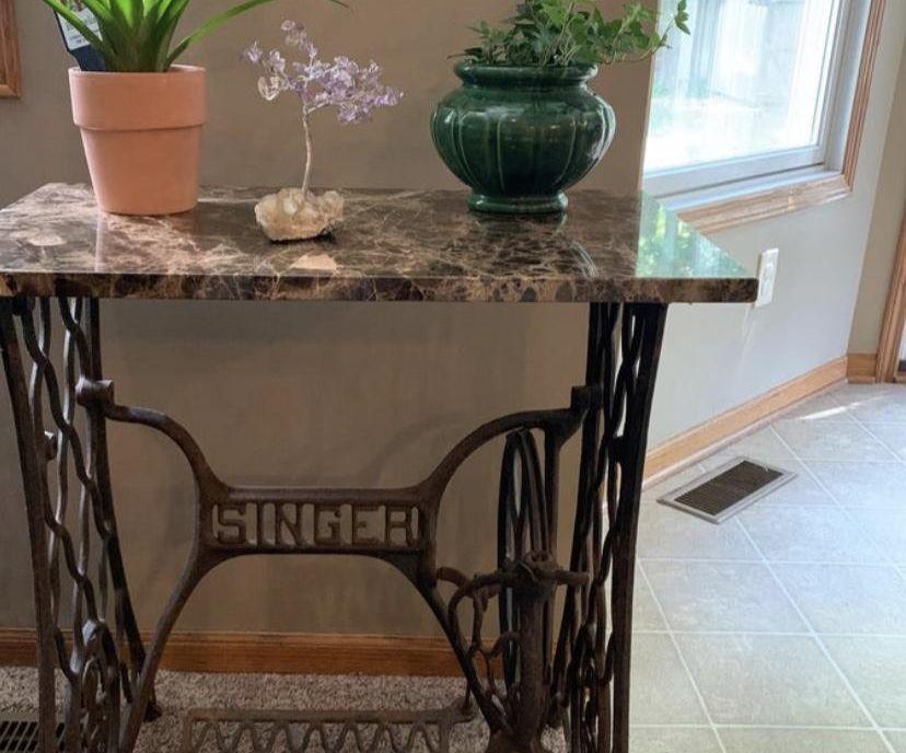 Antique Singer Sewing Machine  Turned Table!