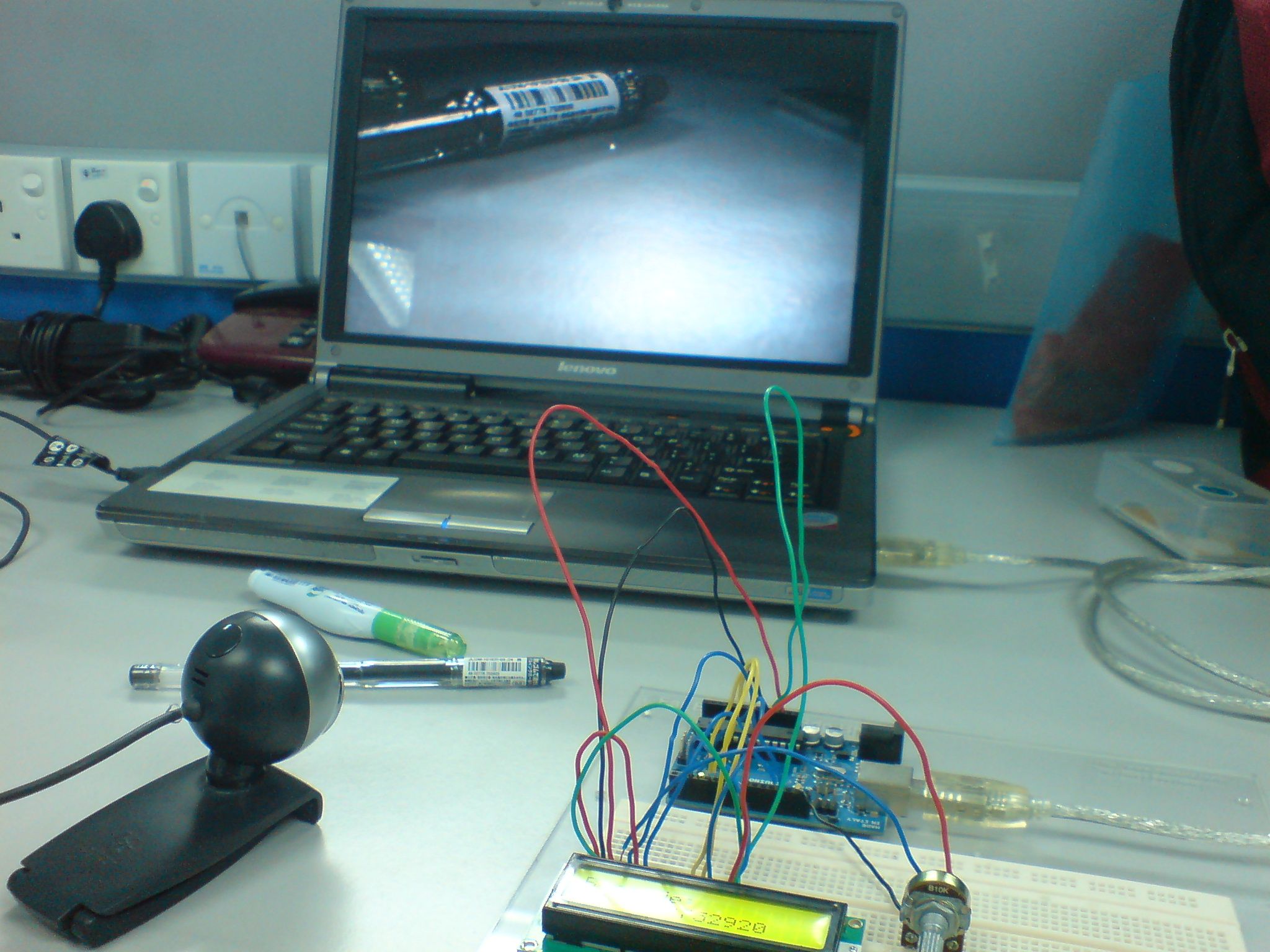Barcode Reading using Roborealm (Output on Arduino LCD)