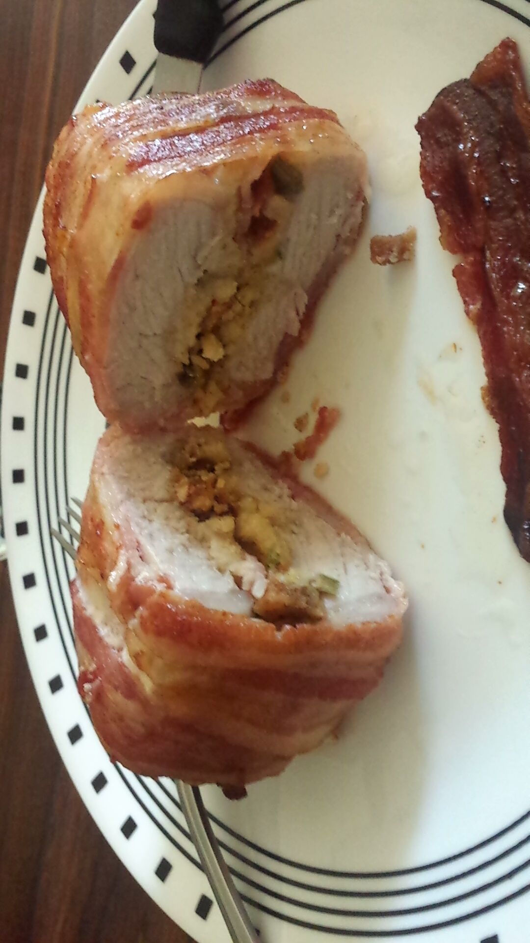 Bacon Wrapped Stuffed Porkchops