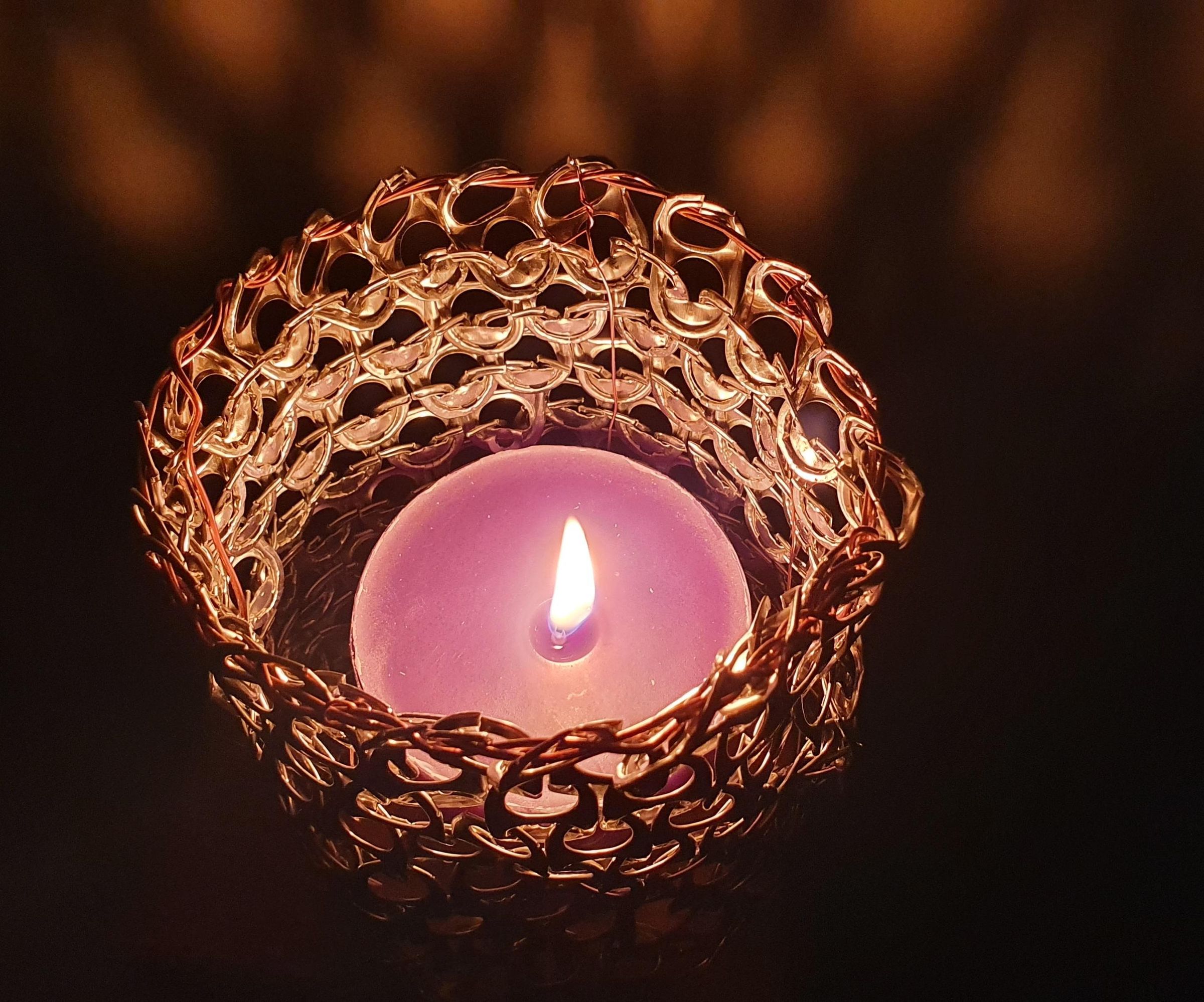 Candle Holder From Aluminum Can Tabs