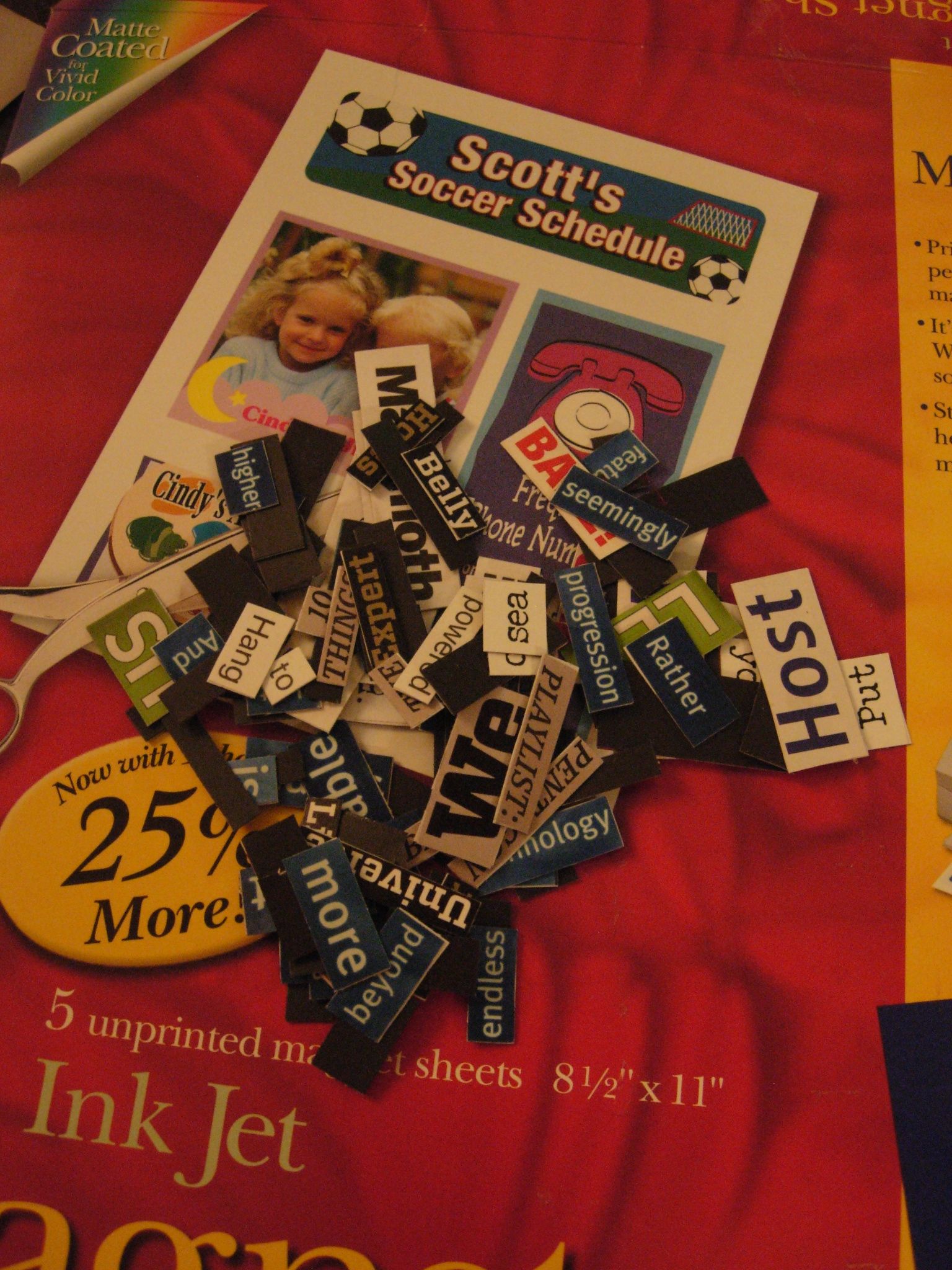 Ransom Note Fridge Poetry 3 Steps Instructables