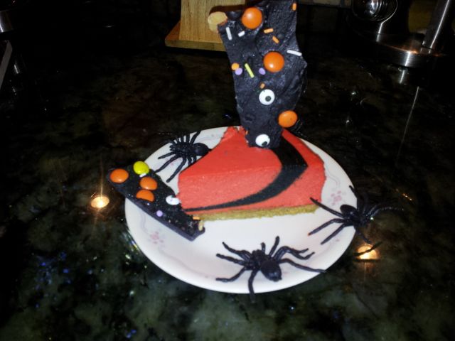 "The Ring of Doom" Cheesecake With Reese's Pieces Chocolate Bark