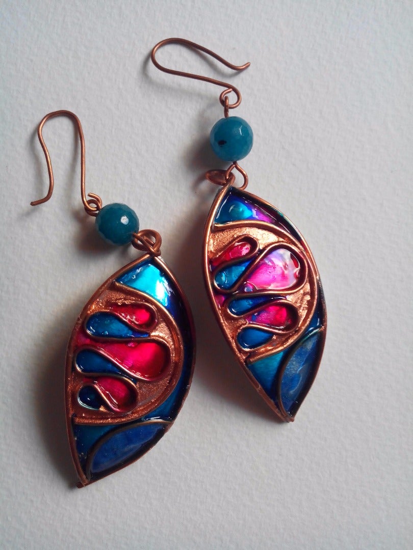 Faux Cloisonne Earrings