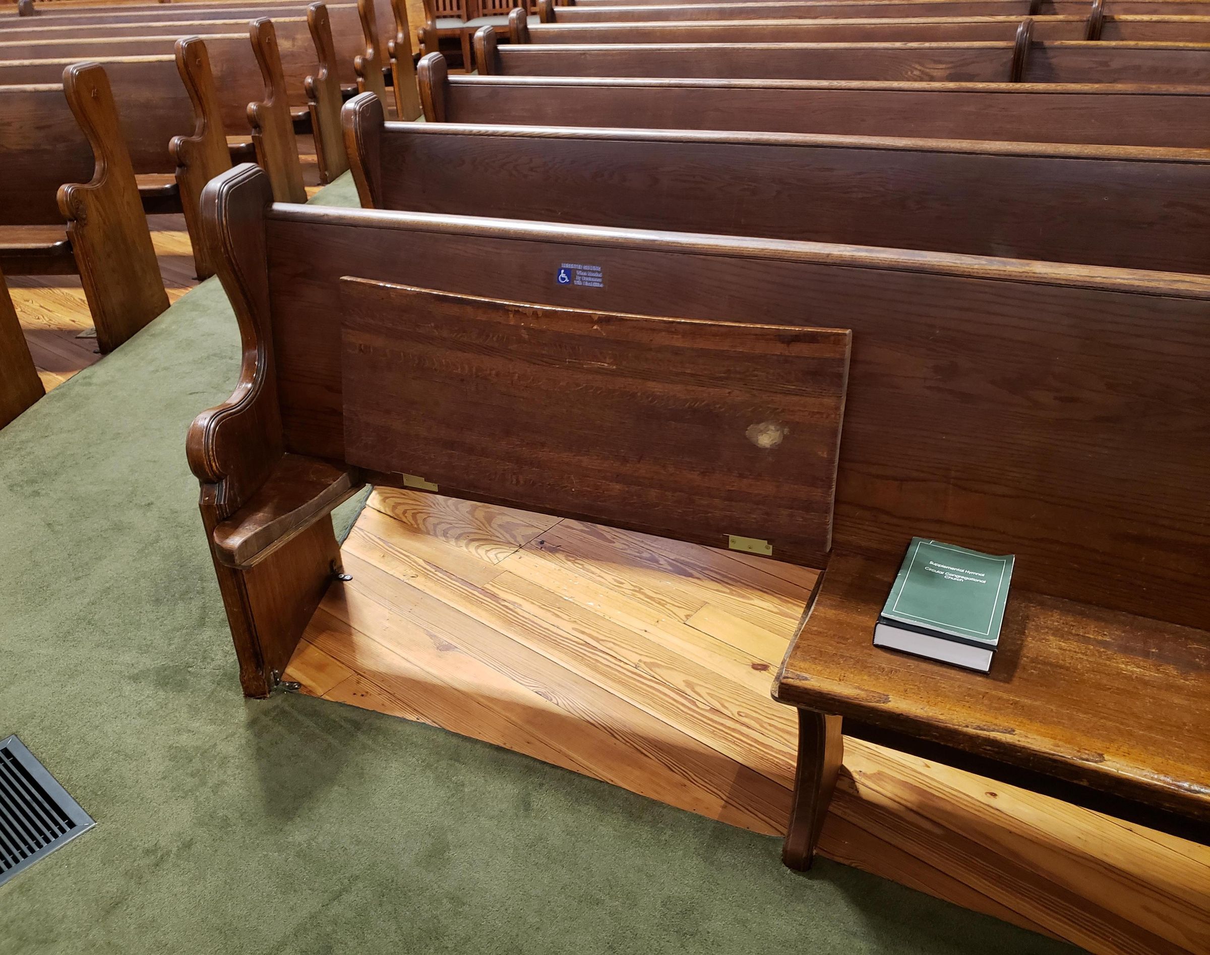 Special Pew for Wheel Chair Access