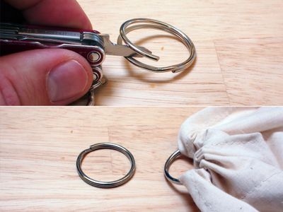 Feed Keyring Through + Attach Carabiners