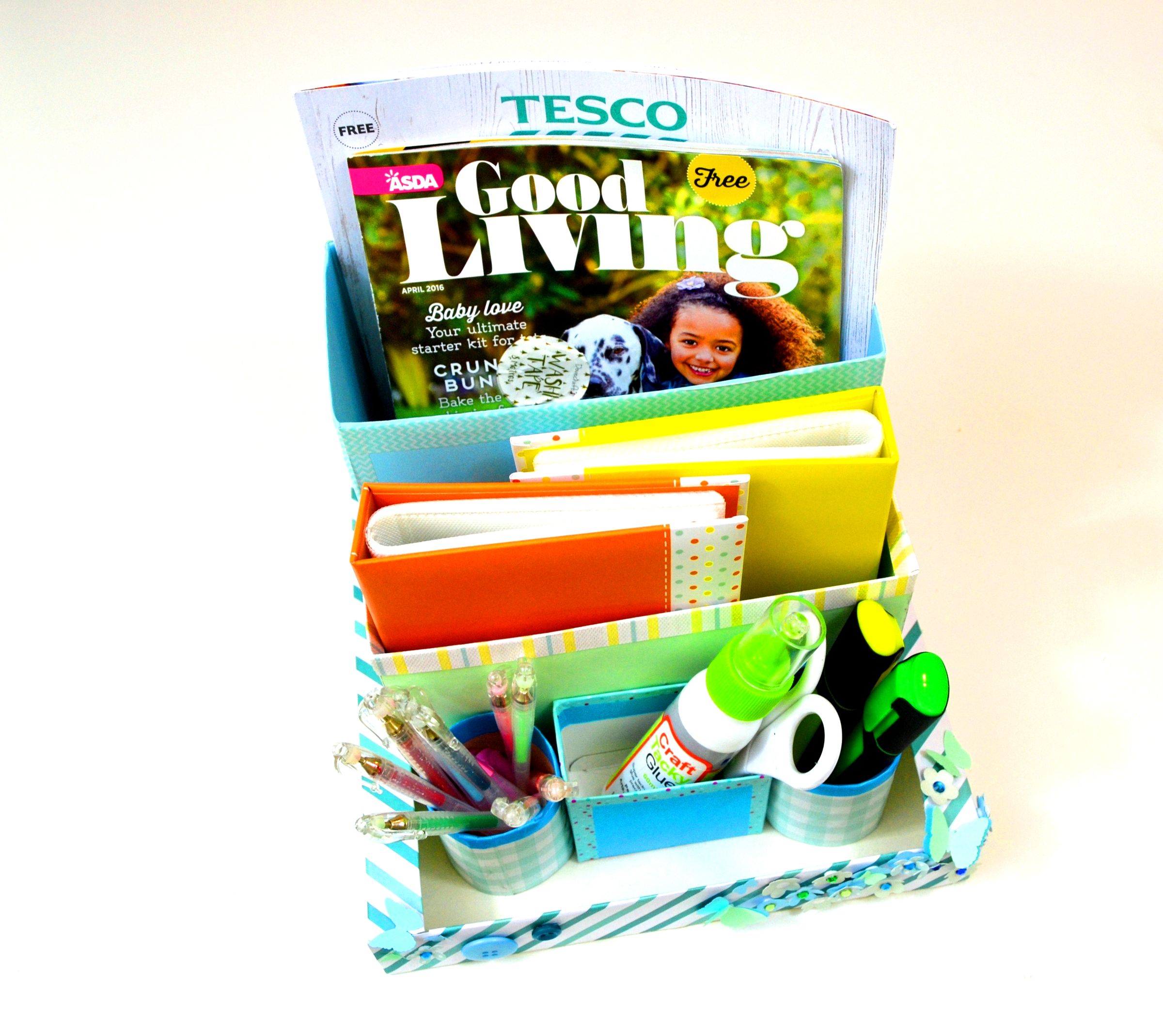 DIY Desktop Organizer Room Decor Recycle Cereal Boxes and Toilet