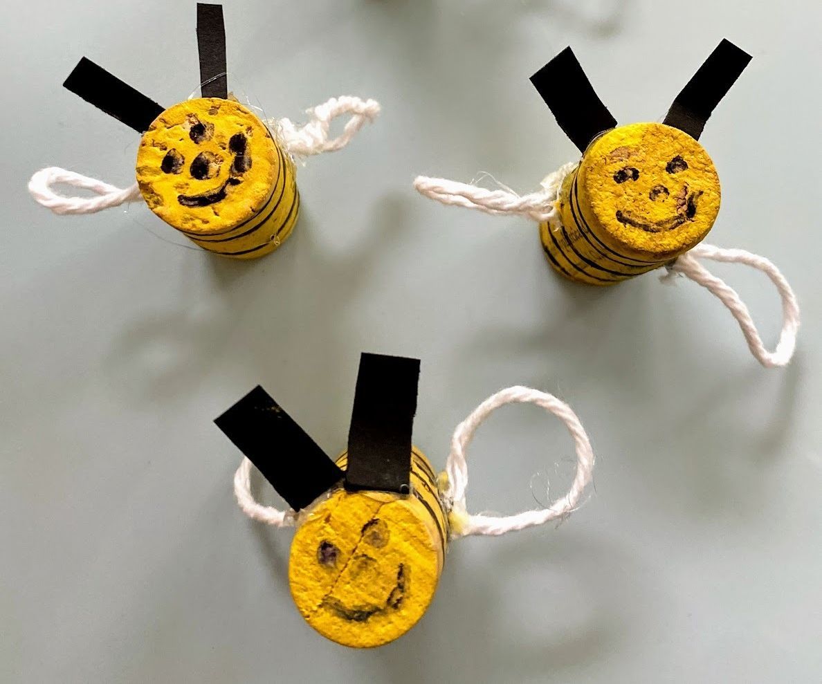 DIY Cork Honeybees