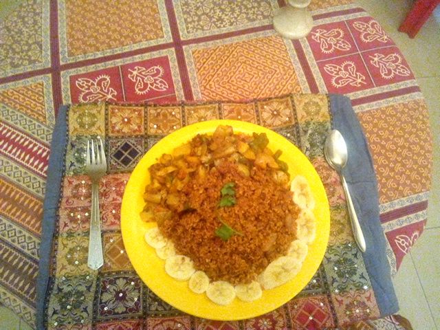 TASTY CRUMPLED POTATO WITH CAPSICUM..