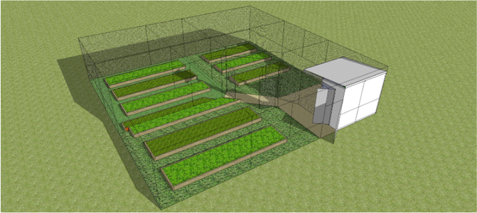 Fully-enclosed Crop-rotation Veggie Garden