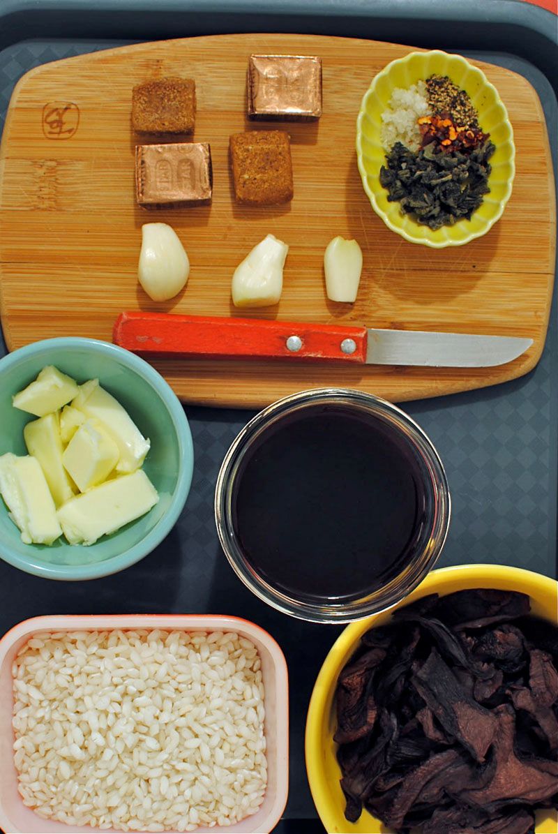 Risotto With Porcini, Red Wine and Sage