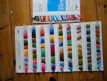 Making a color card (embroidery floss mostly)
