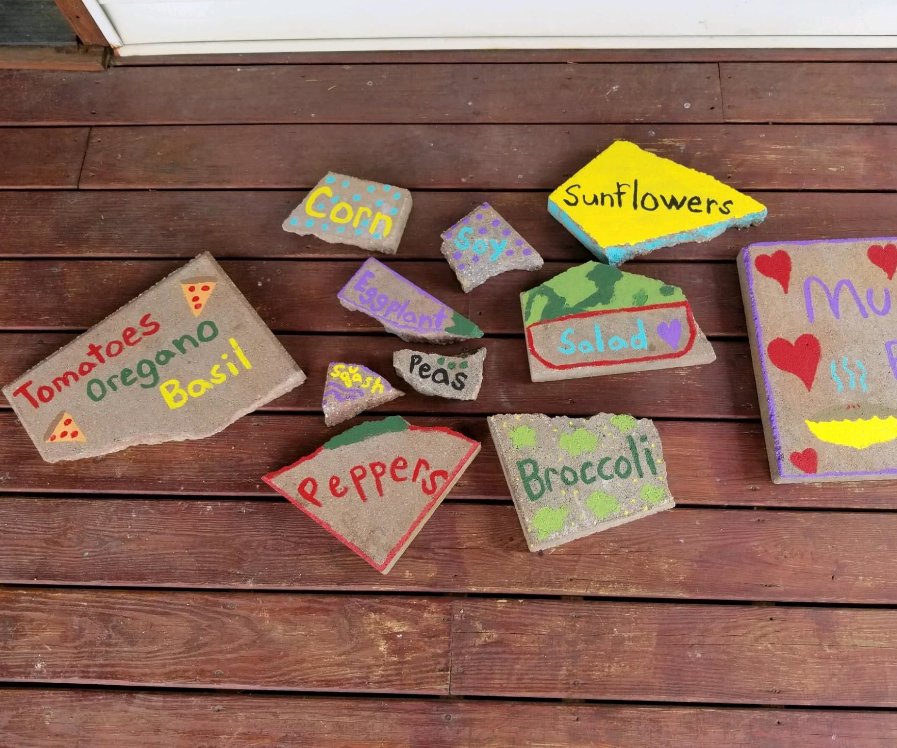 Up-cycled Paver Garden Markers