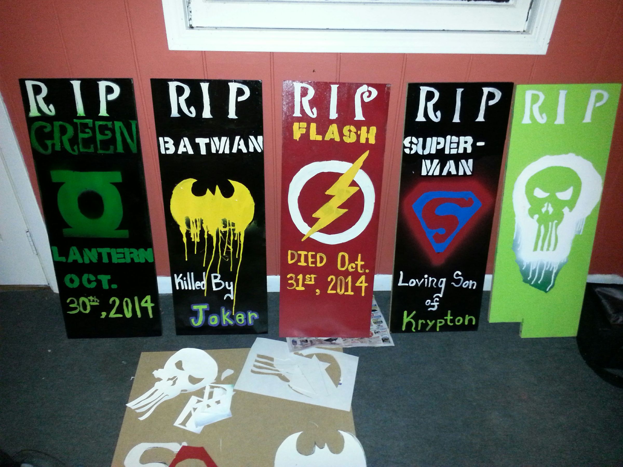 Super Hero Graveyard Tombstones