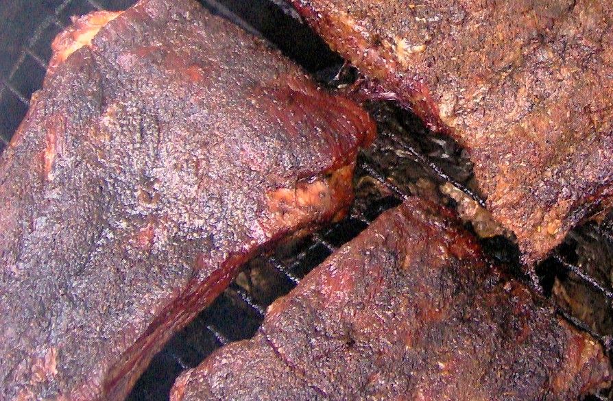 BBQ Ribs low and slow on a smoker