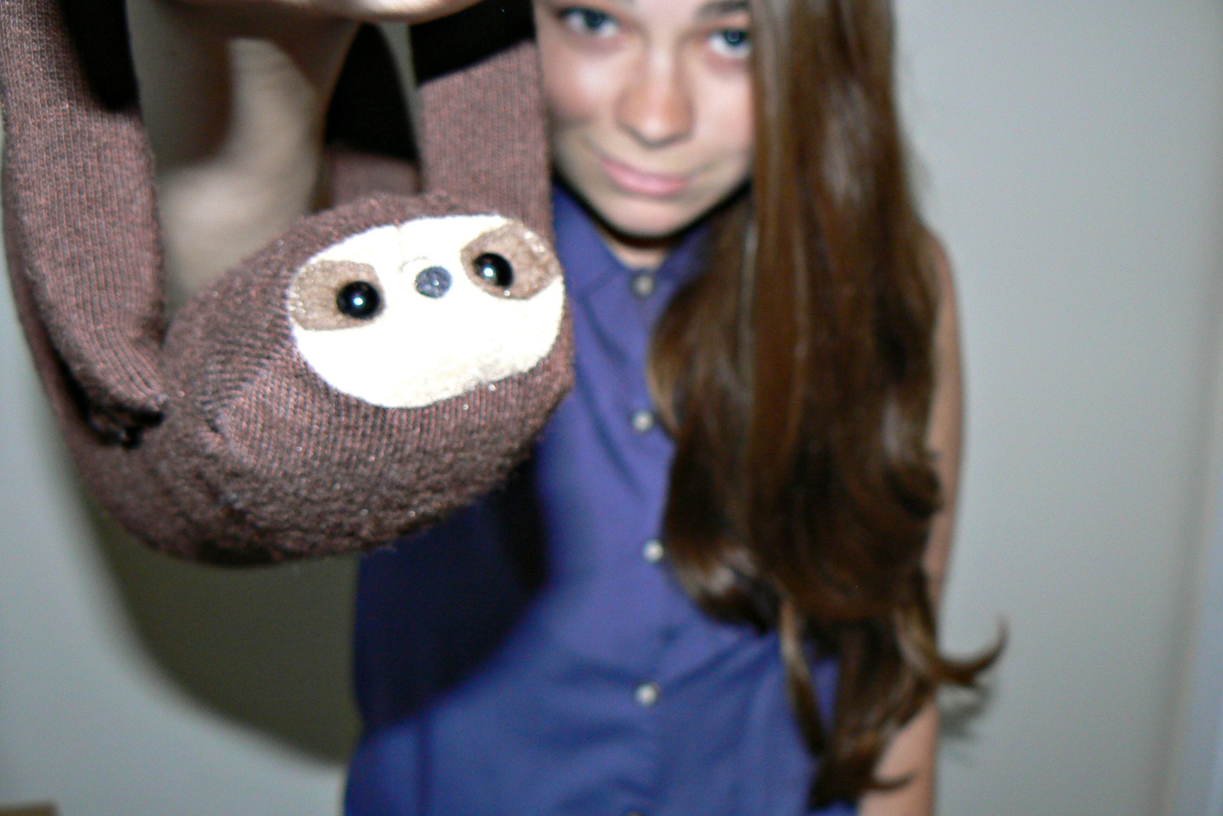 sloth sock puppet