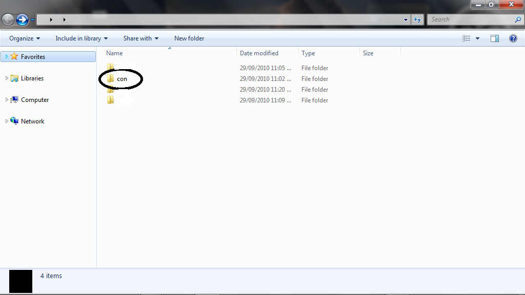 Create Folders Named Nul, Con, Com1 or Lpt1
