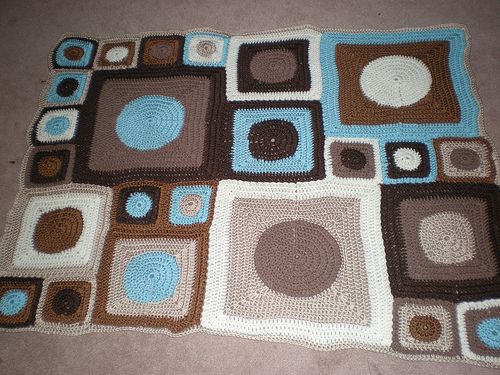 Circles in Squares Afghan