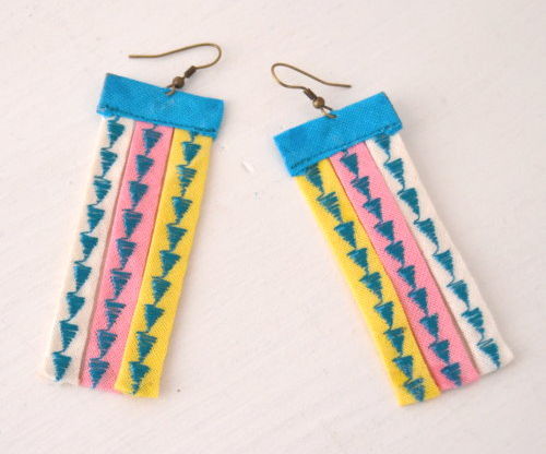 DIY Tribal Earrings From Bias Tape