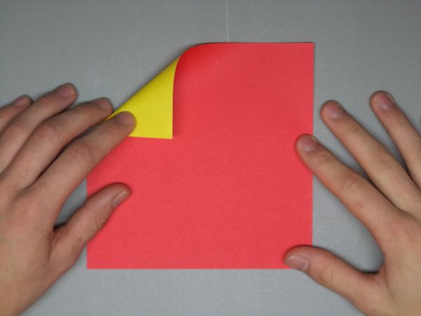 Begin With a Square Sheet of Paper, and Fold in Half.