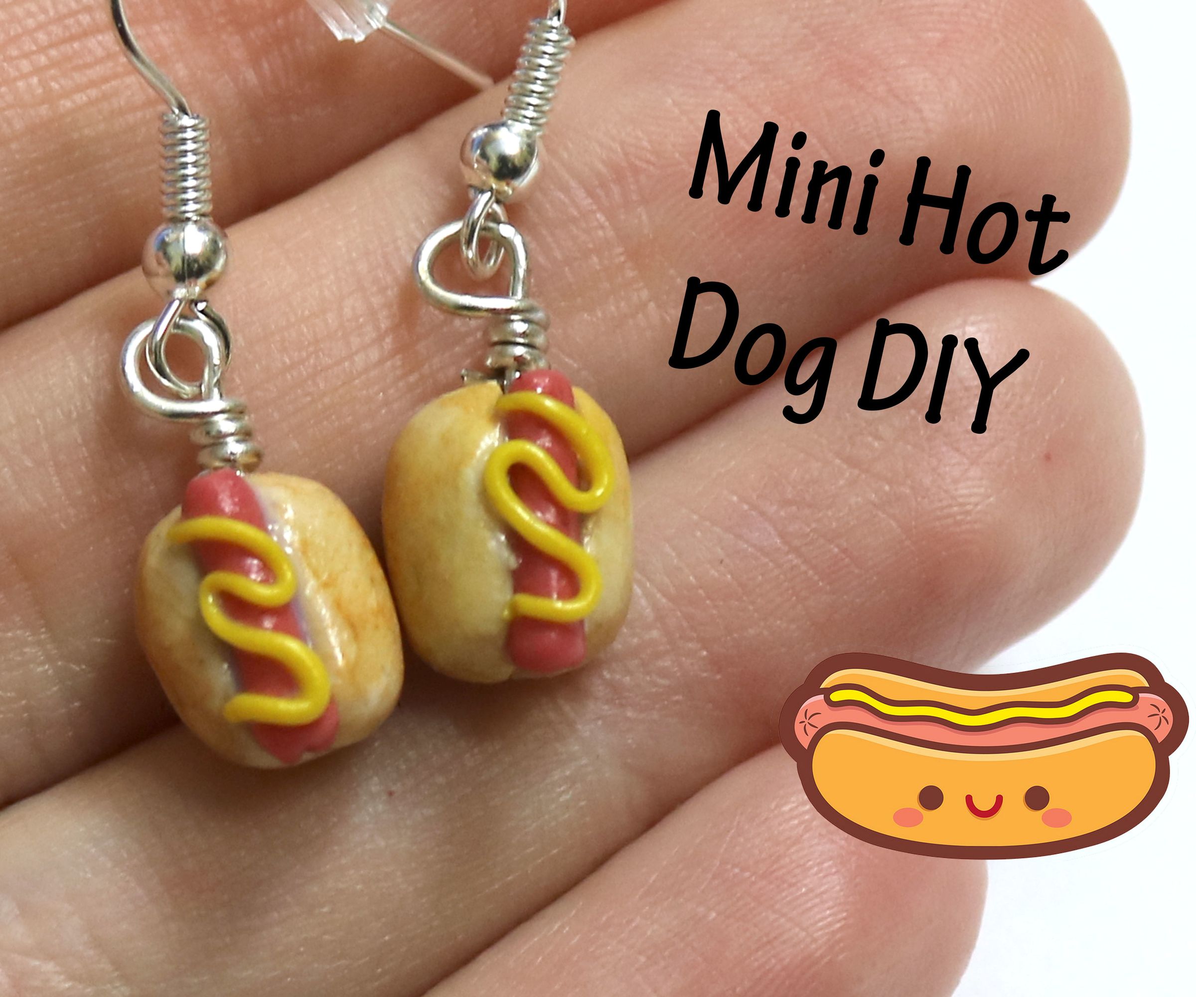 Tutorial: DIY Mini Hot Dog Earrings - FIMO, Polymer Clay