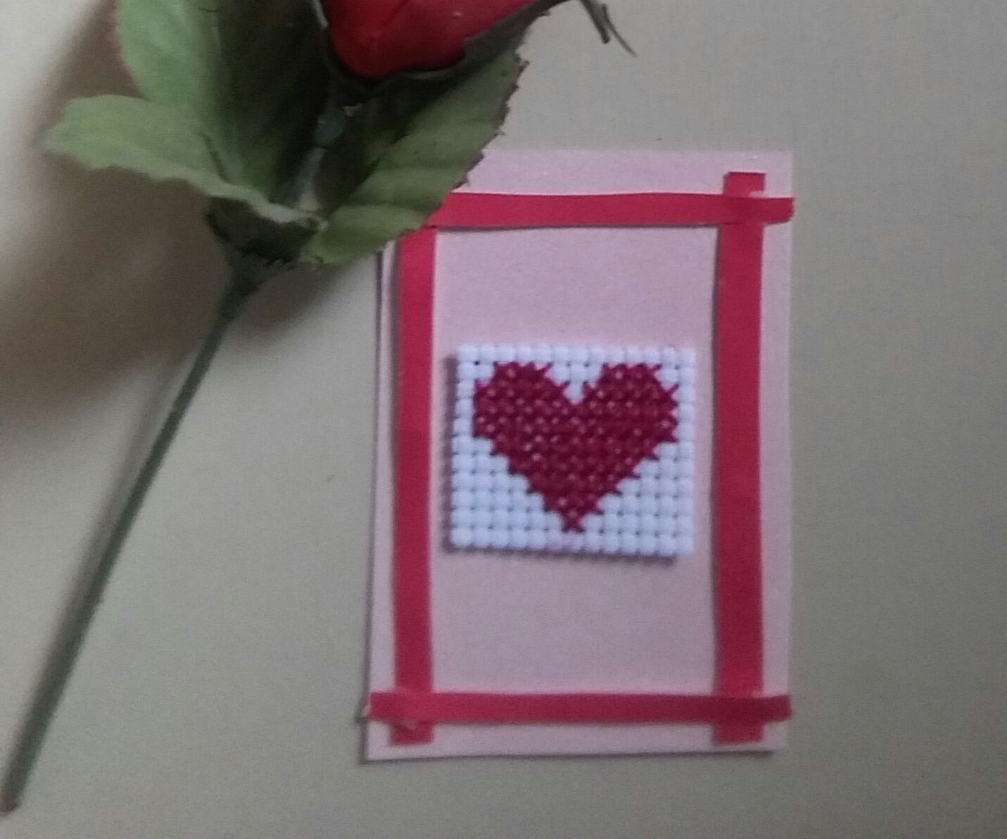 Tiny Cross Stiched Heart Gift Card/valentine Card for Your Lover