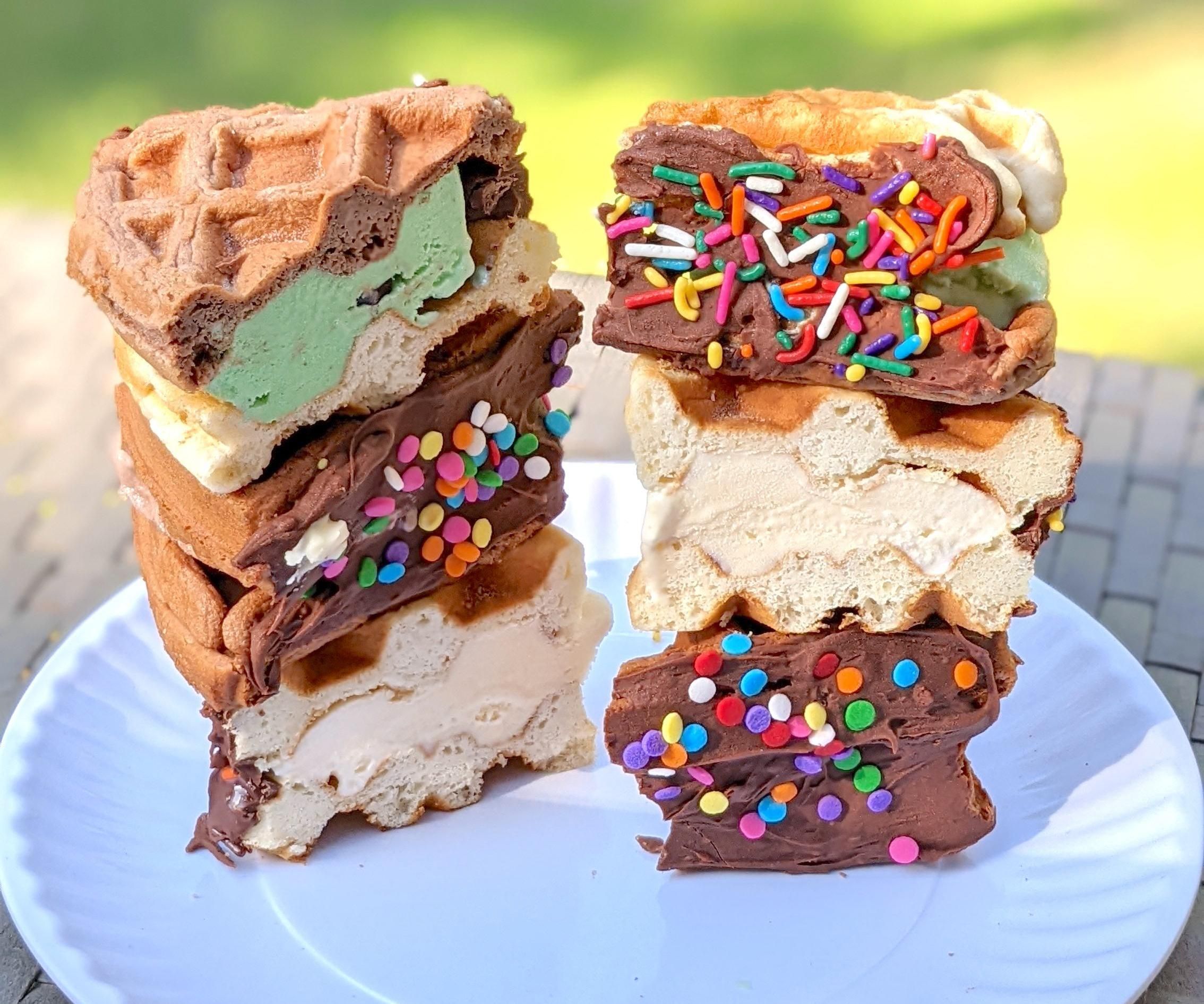 Waffle Ice Cream Sandwiches