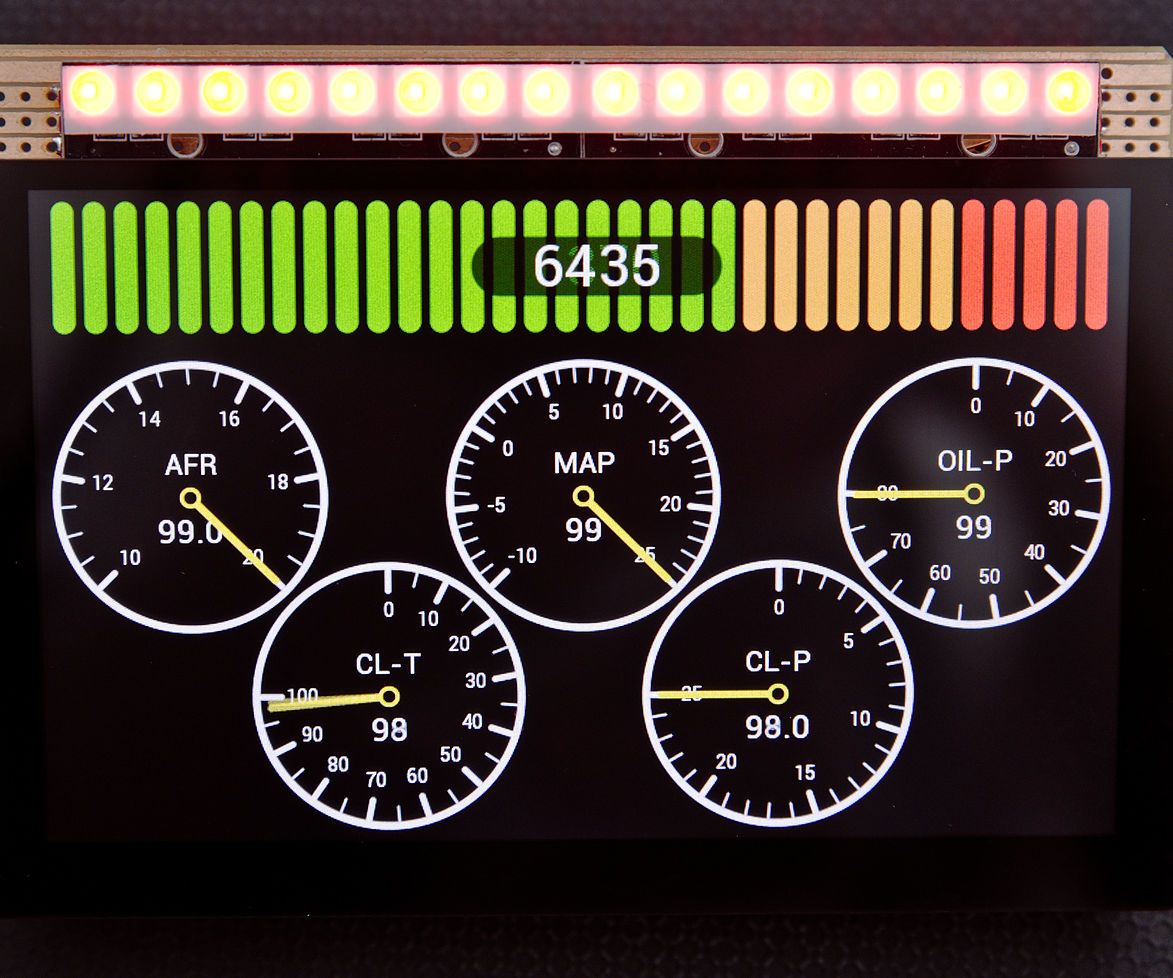 MegaSquirt Digital Dashboard Display