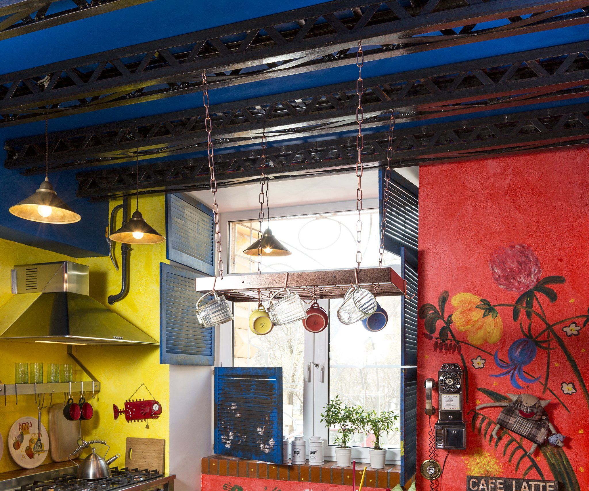 Industrial Beams for Kitchen Interior