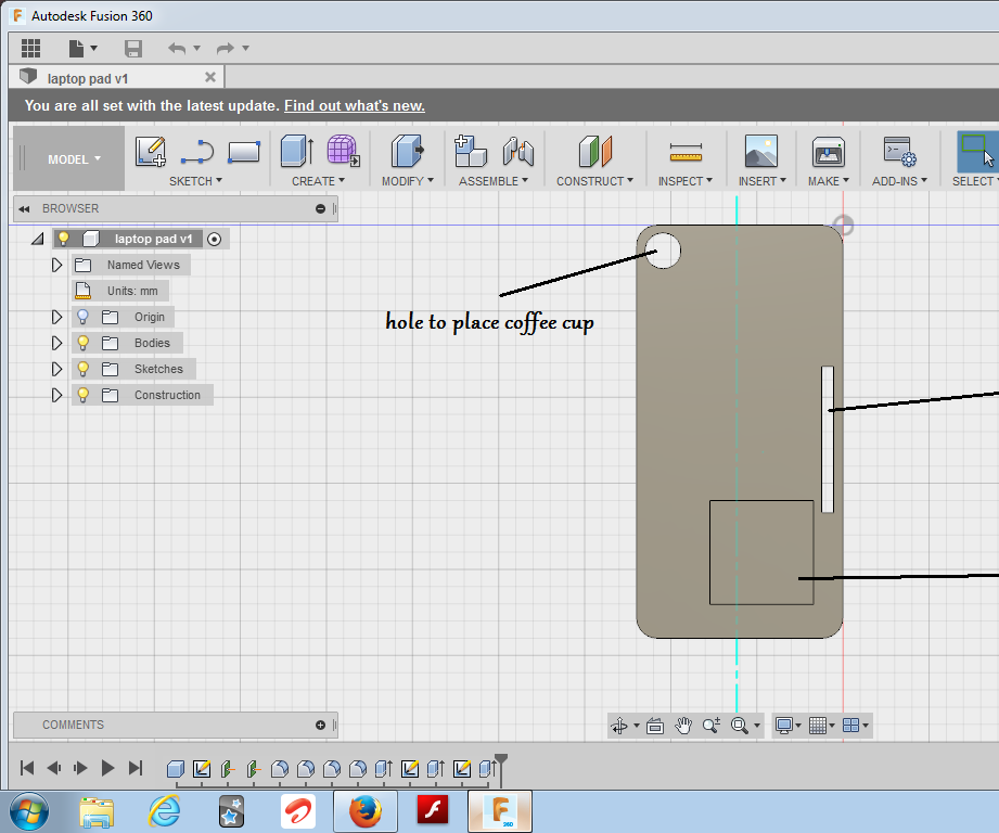 Laptop Pad With Coffee Cup Holder and Mouse Pad